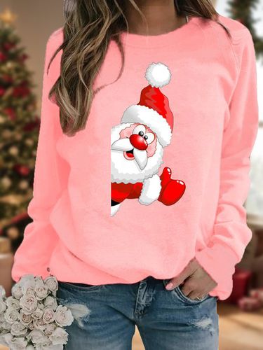 Crew Neck Casual Christmas Loose Sweatshirt - Just Fashion Now - Modalova