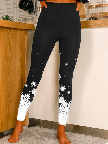 Snowflake Gradient Christmas Regular Fit Leggings Yoga Leggings - Just Fashion Now - Modalova