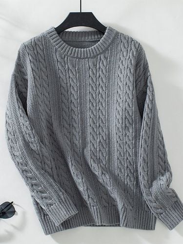 Loose Casual Plain Sweater - Just Fashion Now - Modalova