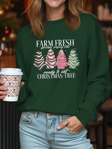 Crew Neck Casual Christmas Sweatshirt - Just Fashion Now - Modalova