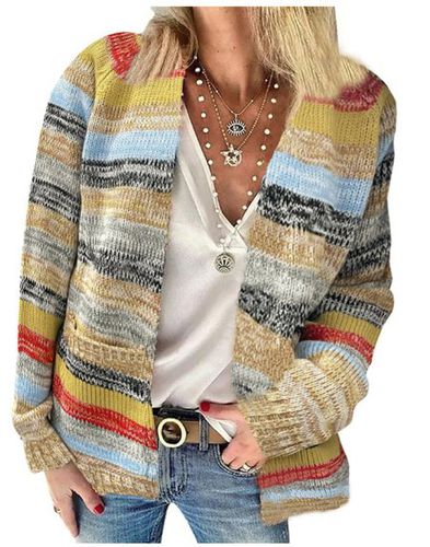 Casual Yarn/Wool Yarn Cardigan - Just Fashion Now - Modalova