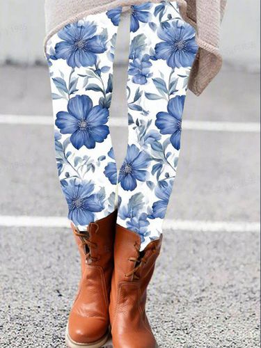 Floral Print Leggings - Just Fashion Now - Modalova