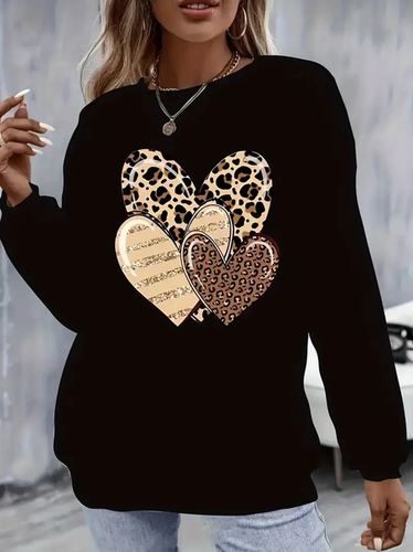 Casual Heart/Cordate Sweatshirt - Just Fashion Now - Modalova