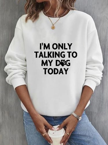 Text Letters Casual Sweatshirt - Just Fashion Now - Modalova