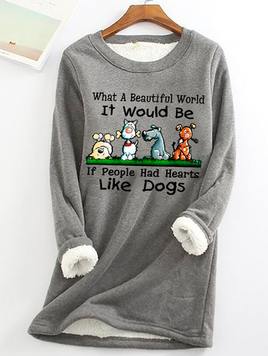 Dog Lovers Casual Fluff Fleece Fabric Sweatshirt - Just Fashion Now - Modalova