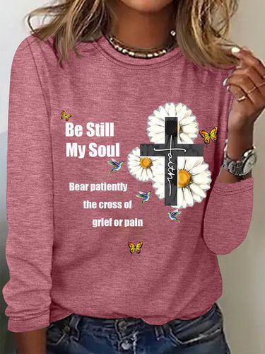 Be Still, My Soul Long Sleeve Crew Neck T-shirt - Just Fashion Now - Modalova