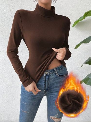 Half Turtleneck Casual Plain T-Shirt - Just Fashion Now - Modalova