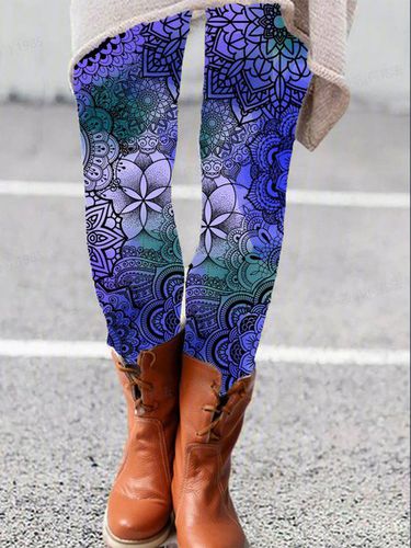 Ethnic Print Leggings - Just Fashion Now - Modalova