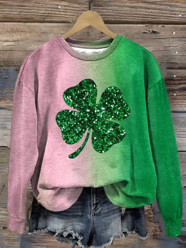 Women's St. Patrick's Day Printed Crew Neck Sweatshirt - Just Fashion Now - Modalova