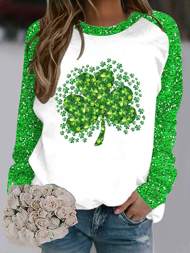 Women's St. Patrick's Day Printed Crew Neck Sweatshirt - Just Fashion Now - Modalova