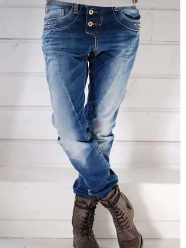 Blue Dip-Dyed Denim Casual Jeans - Modetalente - Modalova