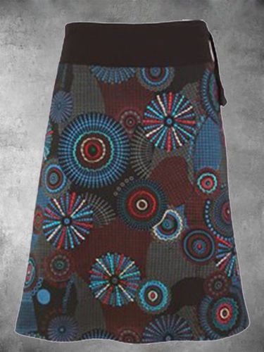 Brown Cotton-Blend Printed Skirt - Modetalente - Modalova