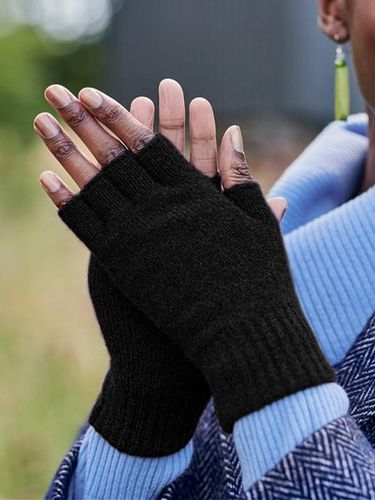 Vintage Statement Plain Fingerless Casual Gloves - Just Fashion Now - Modalova