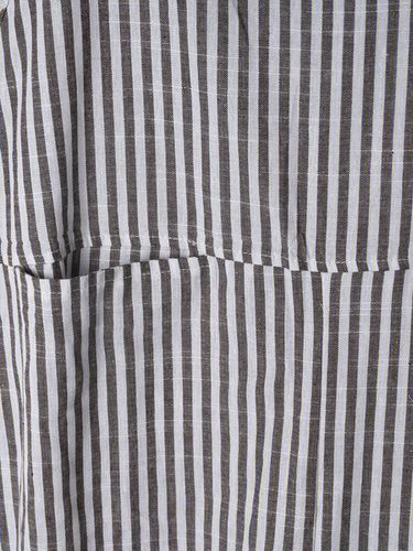 Vintage Black Gray Linen Stripes Pants Romper Jumpsuits - Just Fashion Now - Modalova