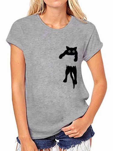 Casual Cat Printed T-T-shirt - Modetalente - Modalova