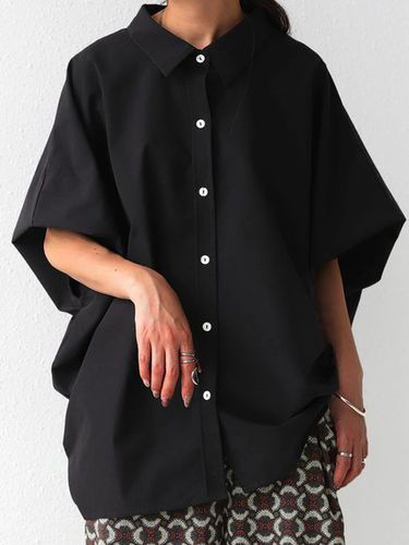 Vintage Plain Half Sleeves Casual Shirt Top - Modetalente - Modalova