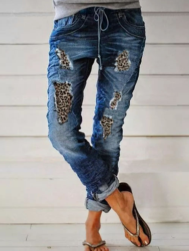 Casual Straight Mid Waist Denim Jeans - Just Fashion Now - Modalova