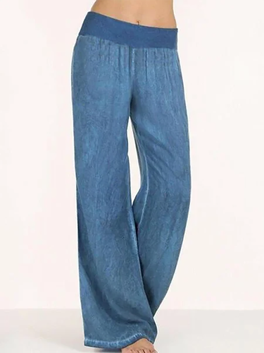 Basic Solid Casual Pants - Modetalente - Modalova