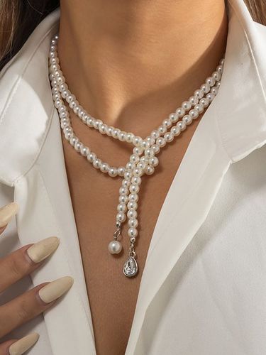 Vintage Trend Pearl Tassel Necklace - Just Fashion Now - Modalova