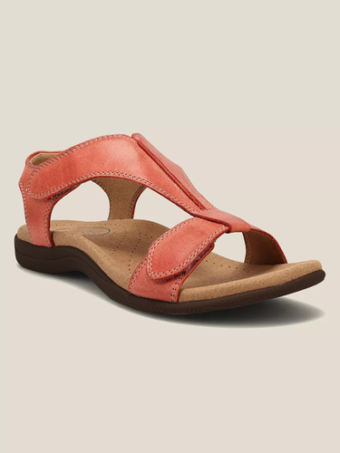 Retro Solid Color Casual Velcro Portable Sandals - Modetalente - Modalova