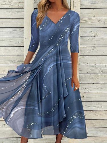 Casual Asymmetric Geometric Ombre Dress - Just Fashion Now - Modalova