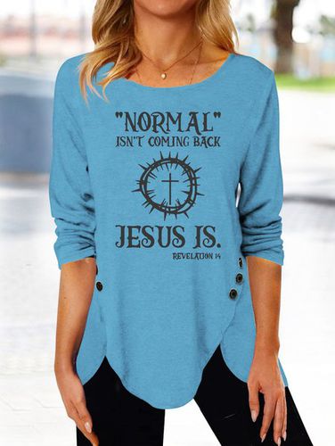 Normal isn't coming back jesus Printed button top tunic - Just Fashion Now - Modalova