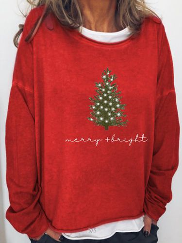 Womens Christmas Merry and Bright Casual Sweatshirt - Just Fashion Now - Modalova