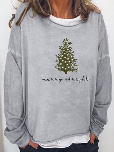 Womens Christmas Merry and Bright Casual Sweatshirt - Just Fashion Now - Modalova