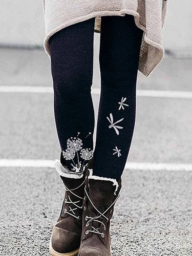 Floral Regular Fit Leggings - Just Fashion Now - Modalova