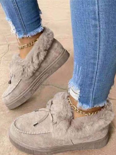 Fleece Warm Round Toe Platform Snow Boots Footwear - Just Fashion Now - Modalova
