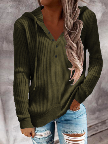 Casual V Neck Plain T-shirt - Modetalente - Modalova