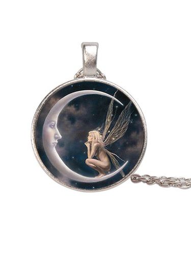 Time Gem Moon Angel Necklace - Modetalente - Modalova