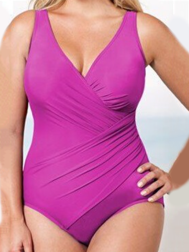 Push Up Slim Conservative One Piece Triangle Swimsuit - Just Fashion Now - Modalova