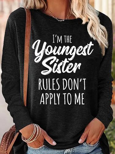 Womens Funny Sister Gift Youngest Sister Casual Top - Just Fashion Now - Modalova