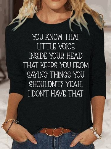 Womens Little Voice Inside Your Head Top - Modetalente - Modalova