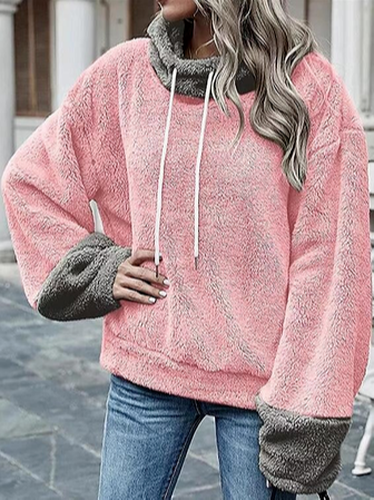 Loose Color Block Cotton-Blend Sweatshirt - Just Fashion Now - Modalova