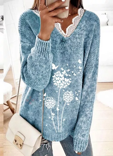 Casual Long Sleeve Sweater - Just Fashion Now - Modalova