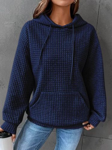 Plain Casual Hoodie Sweatshirt - Just Fashion Now - Modalova