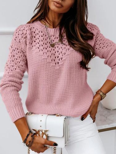 Plain Casual Crew Neck Sweater - Just Fashion Now - Modalova