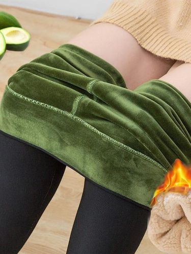 Casual Fluff/Granular Fleece Fabric Leggings - Just Fashion Now - Modalova