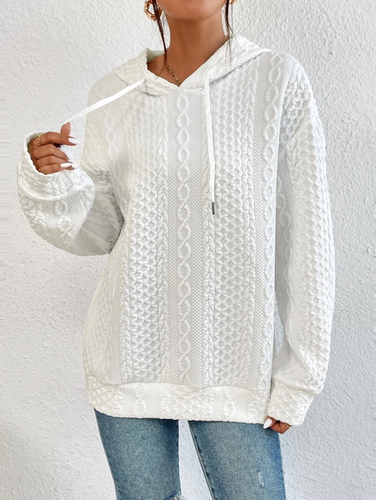 Hoodie Plain Casual Loose Sweatshirt - Just Fashion Now - Modalova