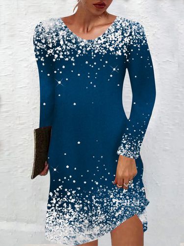 Women's V Neck Christmas Light Casual Dress - Modetalente - Modalova
