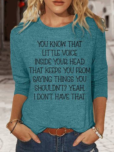 Womens Little Voice Inside Your Head Top - Just Fashion Now - Modalova