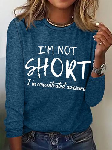 Women's funny I'm Not Short I'm Concentrated Awesome Simple Regular Fit Crew Neck Top - Just Fashion Now - Modalova