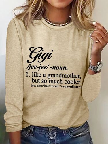 Women's Funny Gigi Like A Grandmother But So Much Cooler Simple Long Sleeve Top - Modetalente - Modalova