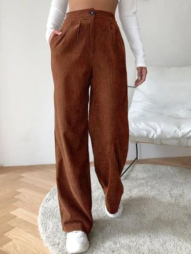 Plain Urban Loose Corduroy Casual Pants - Just Fashion Now - Modalova