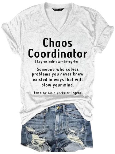 Women's Funny Chaos Coordinator Casual T-Shirt - Just Fashion Now - Modalova