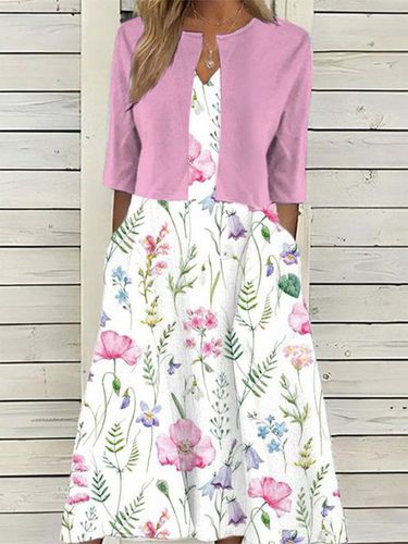 Regular Fit Elegant Wrap Floral Two-Piece Set - Just Fashion Now - Modalova