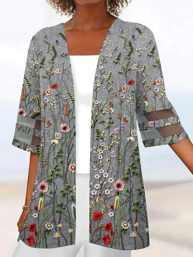 Wrap Loose Casual Floral Kimono - Just Fashion Now - Modalova