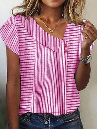 Striped Loose Casual Shirt - Just Fashion Now - Modalova